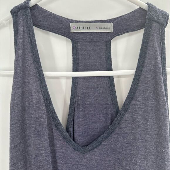 Athleta Topanga Gray Ruched Soft Athletic T-Shirt Dress Size Small Stretch - Picture 8 of 10
